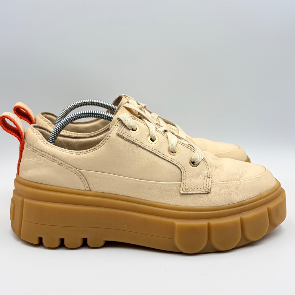Sorel Caribou‎ X Womens 9 Waterproof Leather Platform Sneakers Cream Lug Sole - Picture 9 of 16